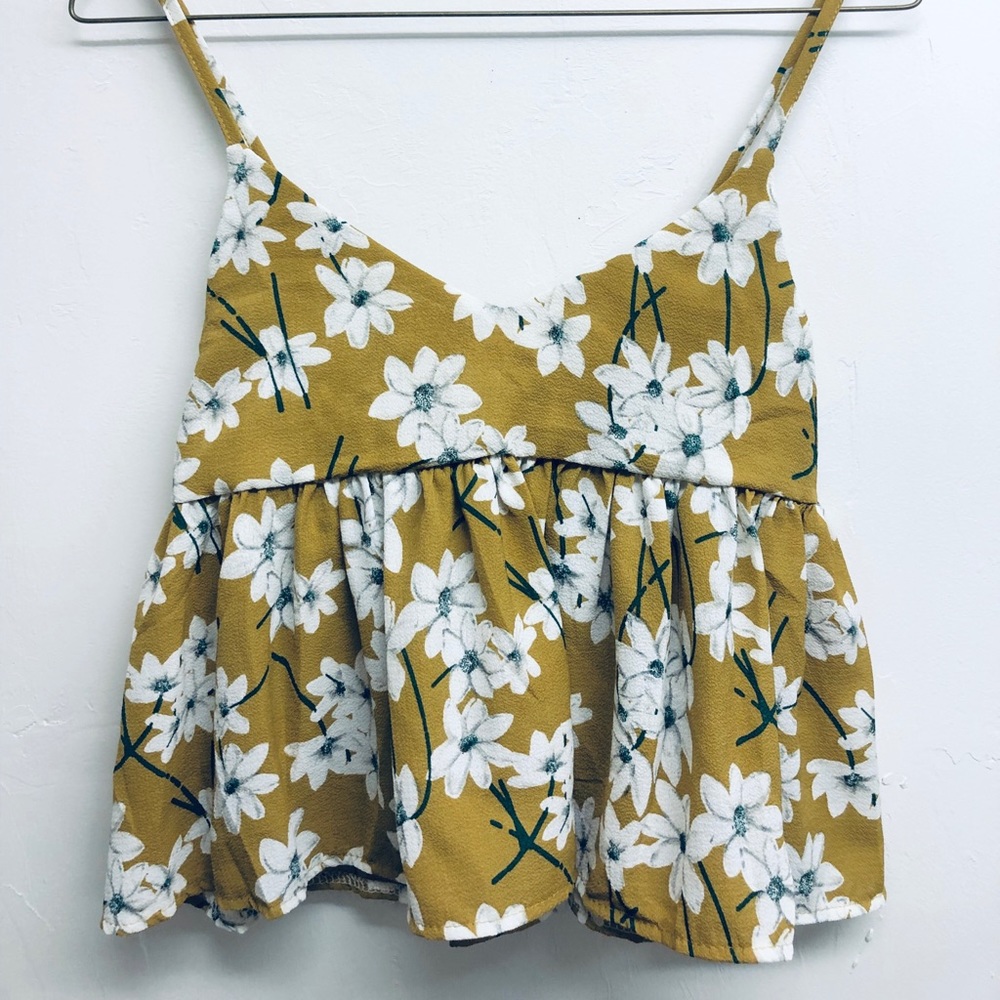 Yellow Floral Tank Top